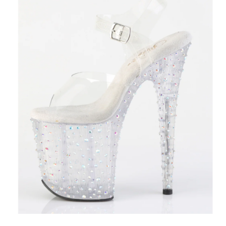 Zapatilla Pleaser Stardance Alta con Piedras Transparente - Imagen 3