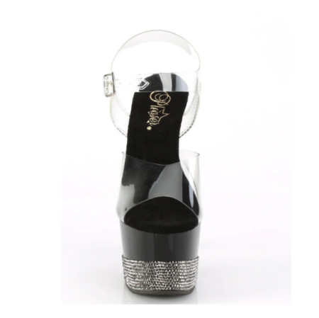 Zapatilla Pleaser Adore Negra con Brillantes y Strap - Imagen 3