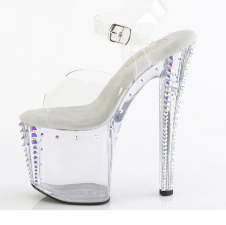 Zapatilla Pleaser Enchant Transparente con  Diamantes - Imagen 2