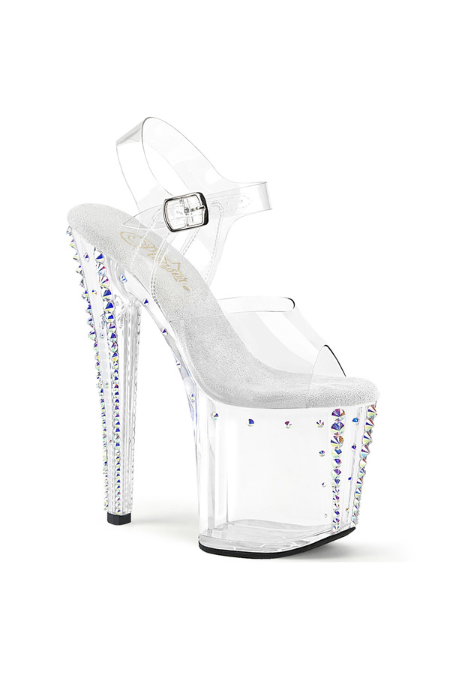 Zapatilla Pleaser Enchant RS-02 Transparente con Diamantes