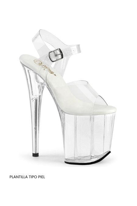 Zapatilla Pleaser Flamingo Gelly Transparente