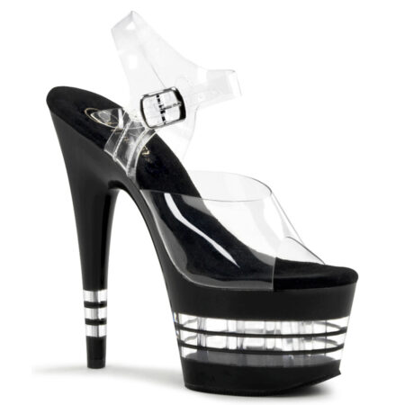 Zapatilla Pleaser Adore Negra con Lineas Transparentes.