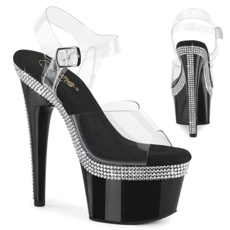 Zapatilla Pleaser Adore Negra con Cristales