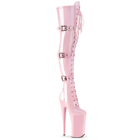 Bota Alta Pleaser Flamingo Rosa con Hebilla