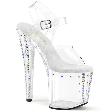 Zapatilla Pleaser Enchant Transparente con  Diamantes
