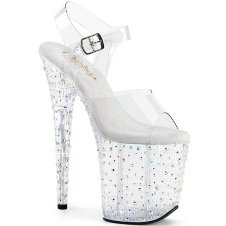 Zapatilla Pleaser Stardance Alta con Piedras Transparente