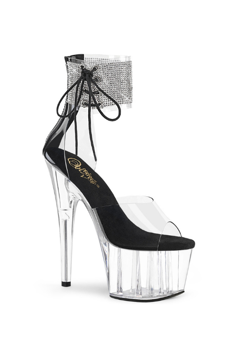 Zapatilla Pleaser Adore 724 Transparente/Negro
