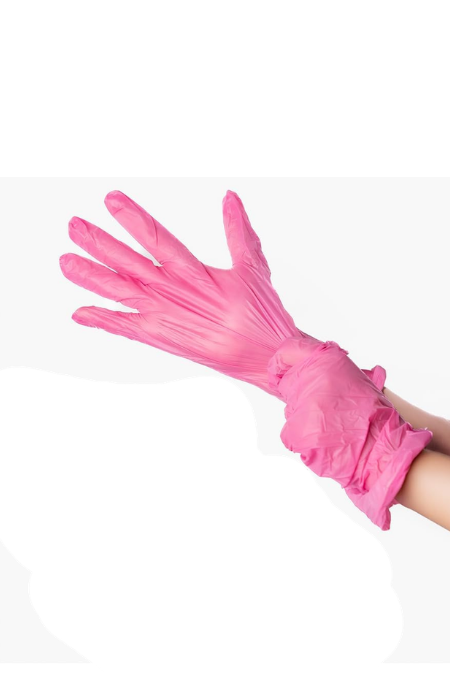 Caja de Guantes de Vinil - Nitrilo Rosa c/50 pares - QPERRO WEY!